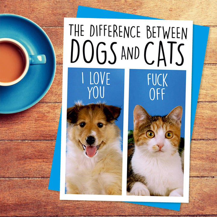 Difference Between Dogs and Cats Greeting Card