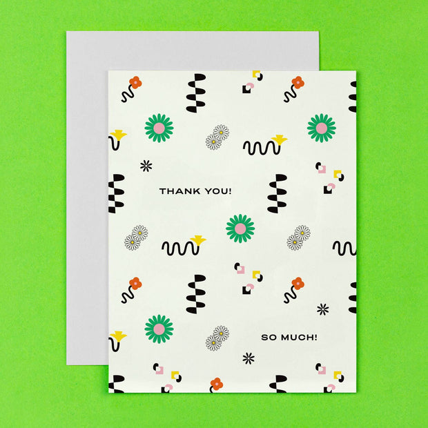 Thank You So Much Floral Pattern Card: Single Card