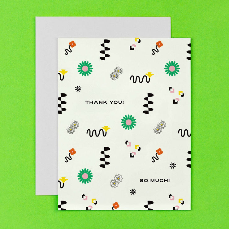 Thank You So Much Floral Pattern Card: Single Card