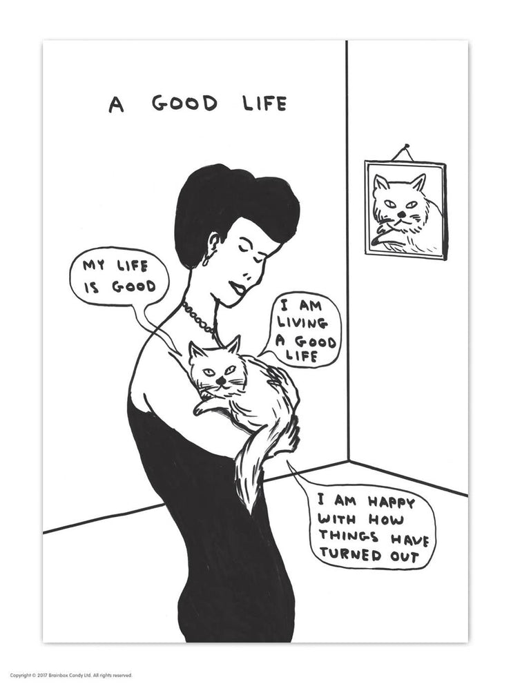 A6 Art Postcard By David Shrigley - A Good Life