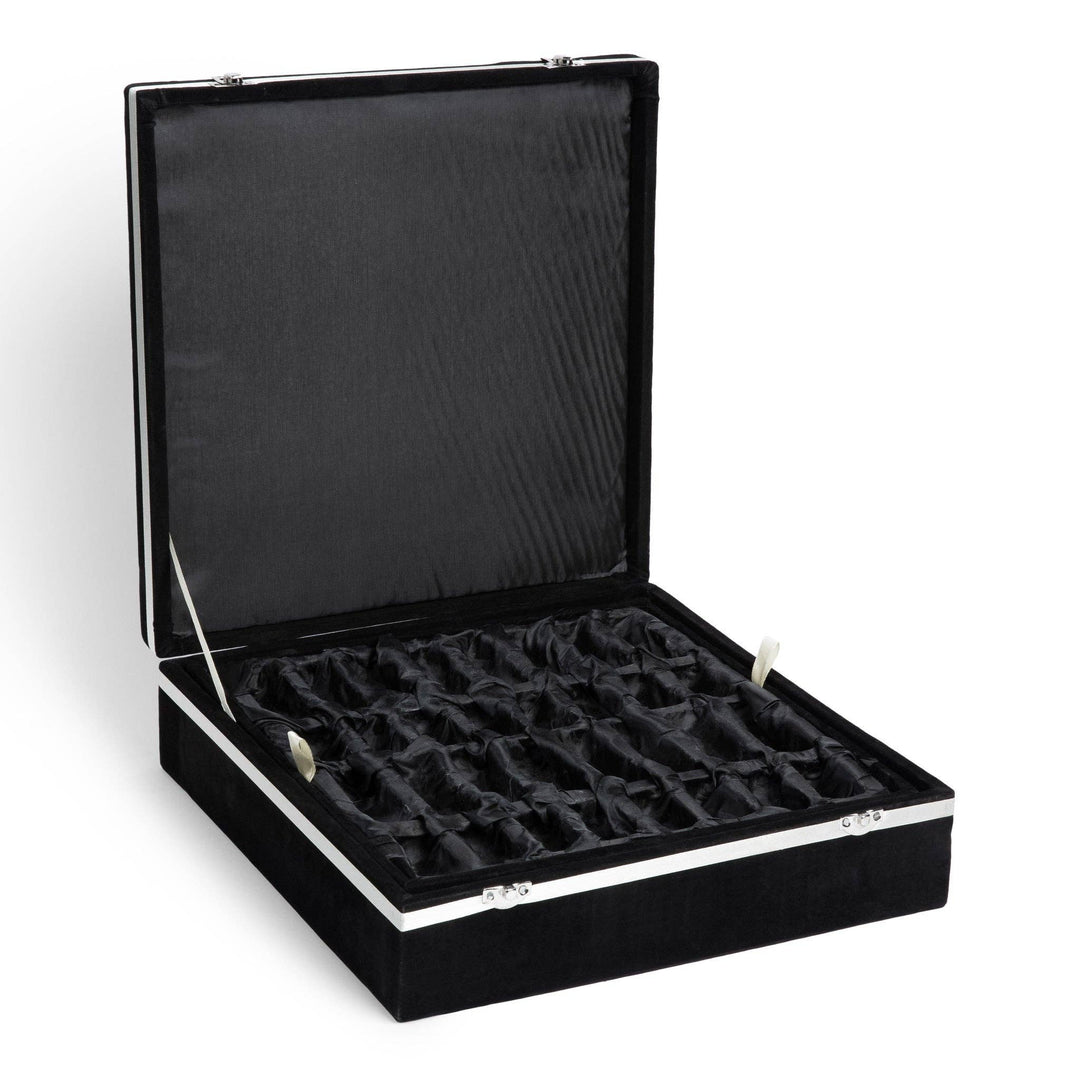 Marble Chess Set with Storage Case - Black and White
