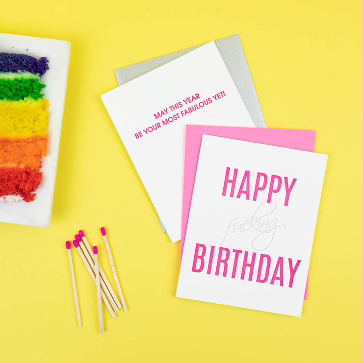Most Fabulous Year Yet Letterpress Greeting Card