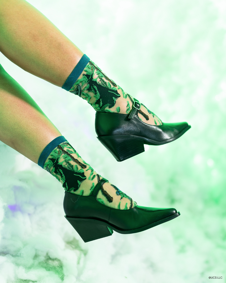 Wicked Elphaba Silhouette Sheer Crew Sock