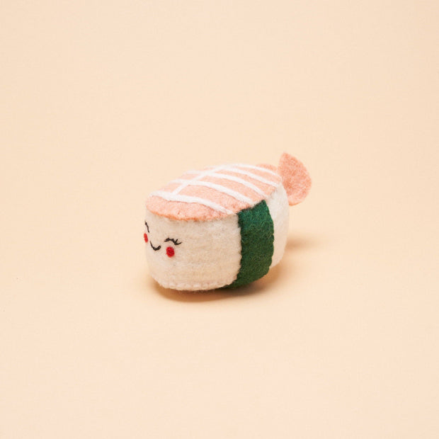 Shrimp Nigiri Squeaker Toy: White