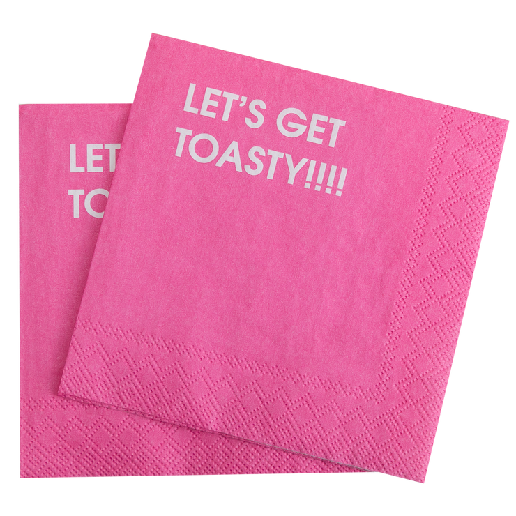 Let's Get Toasty -  Pink Cocktail Napkins