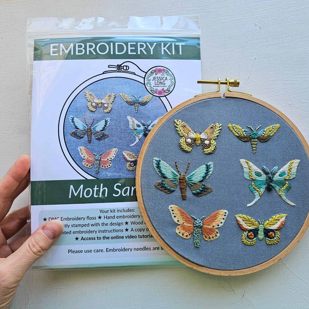 Moth Sampler Embroidery Kit