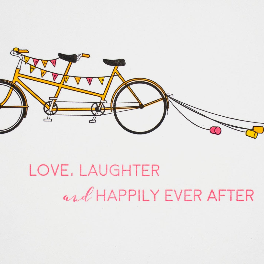 Wedding Bike - Letterpress Congratulations Card