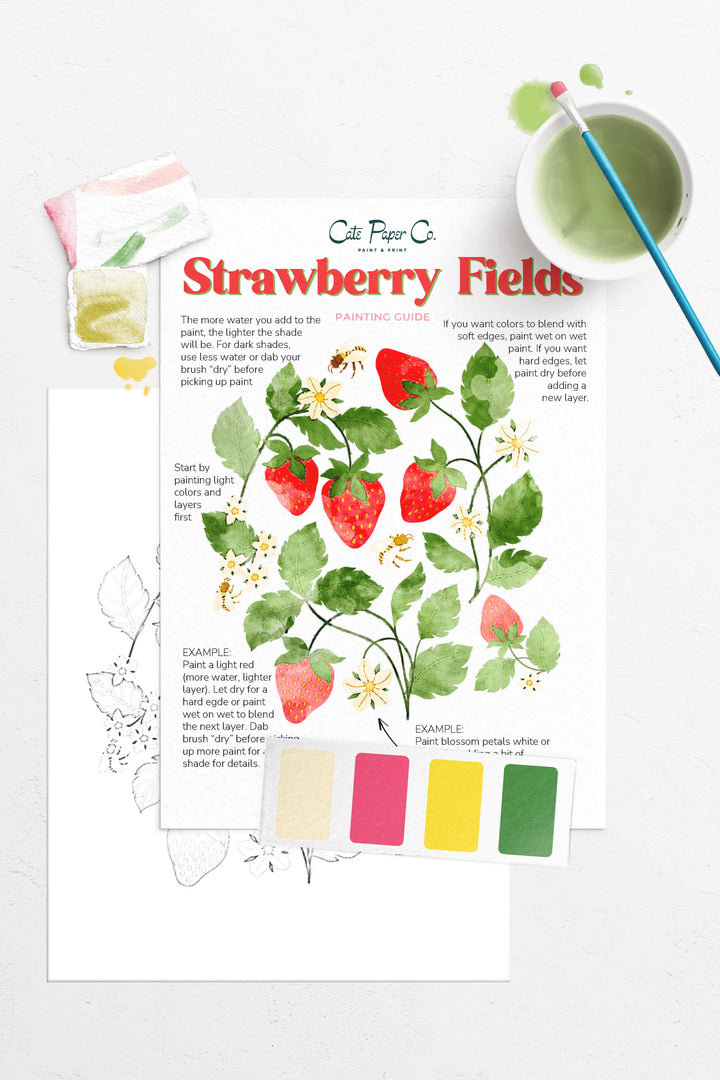Strawberry Fields watercolor painting kit