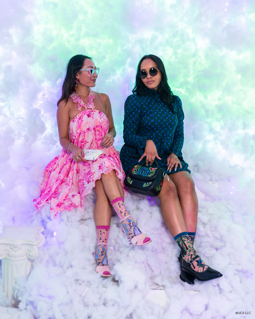 Wicked Glinda Silhouette Ruffle Sheer Crew Sock