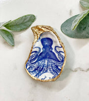 Blue Octopus Oyster Trinket Dish