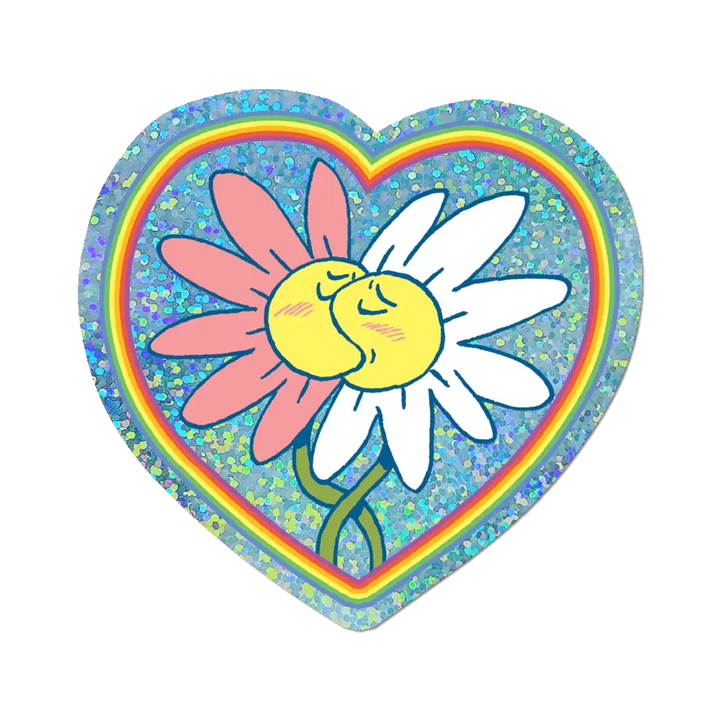 Kissing Flowers Pride Sticker
