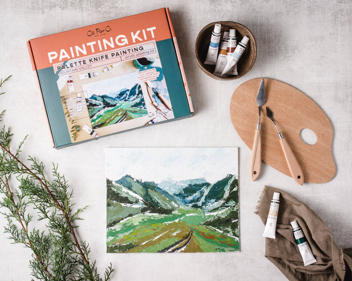 Mountain Valley (palette knife) Painting Kit