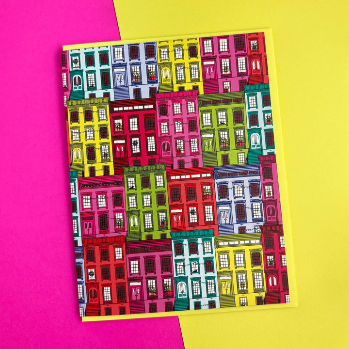 Brownstone Patterned Greeting Card: Single Card