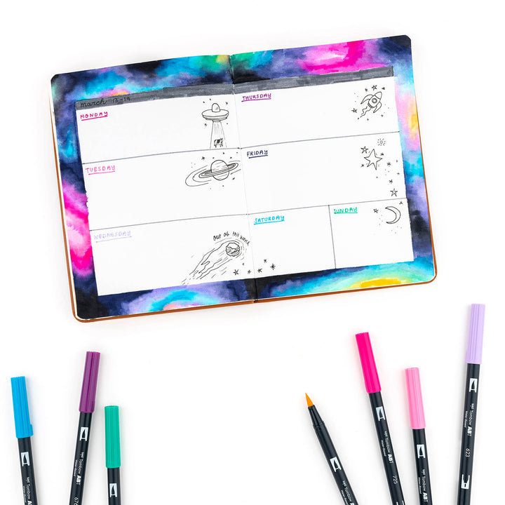 Dual Brush Pen Art Markers: Galaxy 10-Pack