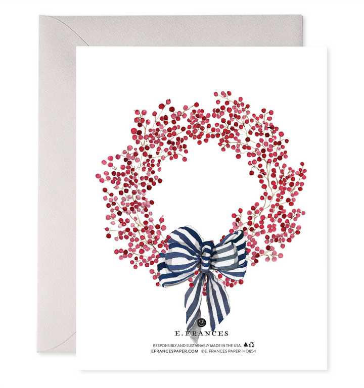 Red Berry Wreath | Joy Christmas Card