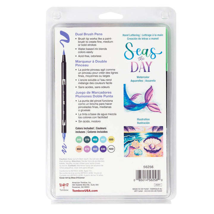 Dual Brush Pen Art Markers, Mermaids 10-Pack