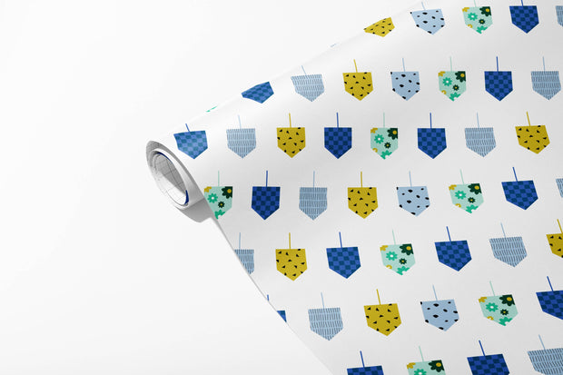 Hanukkah Dreidel Gift Wrap - Flat Sheets