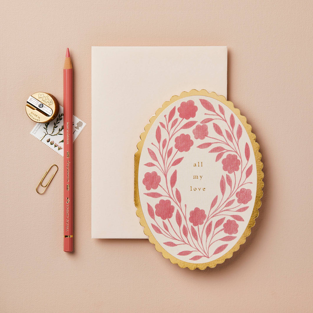 Rose Flora 'All My Love' Card