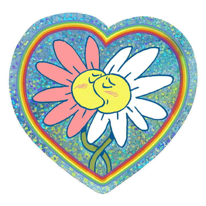 Kissing Flowers Pride Sticker