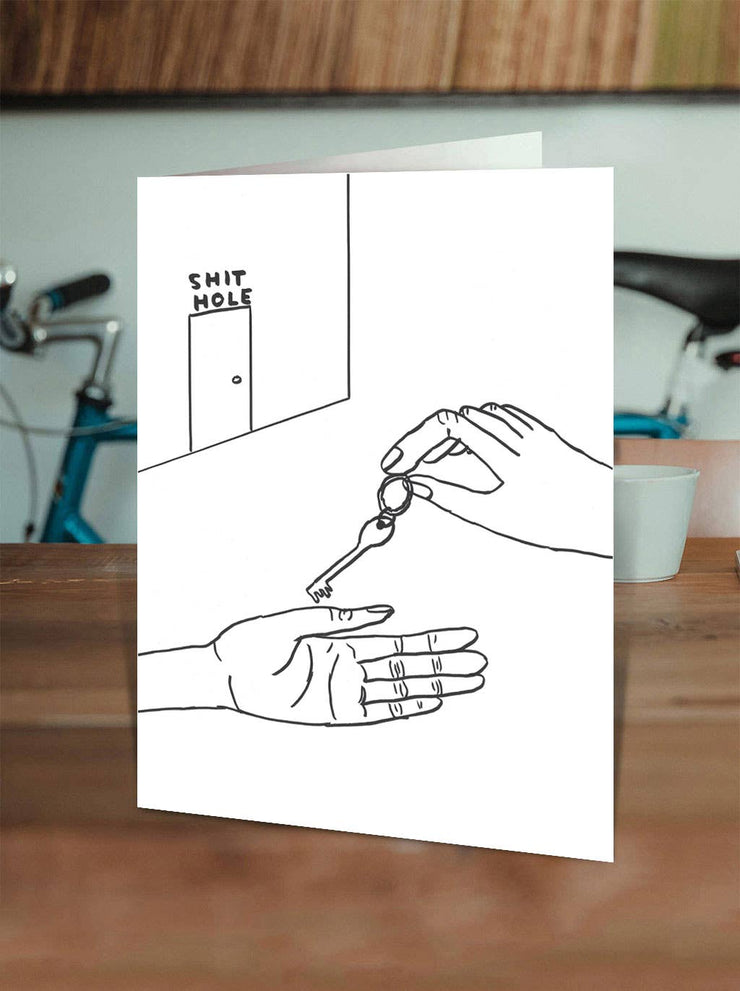 Funny David Shrigley - Shit Hole New Home Card