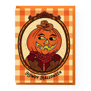 Howdy Halloween Cowboy Jack-O-Lantern Card: Single card