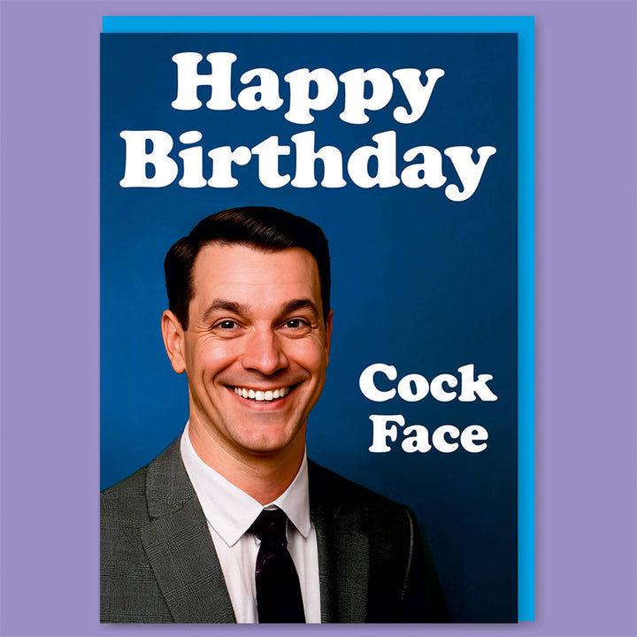 Happy Birthday Cock Face Greeting Card