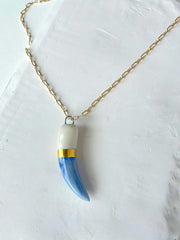 Shark tooth necklace: Dark green