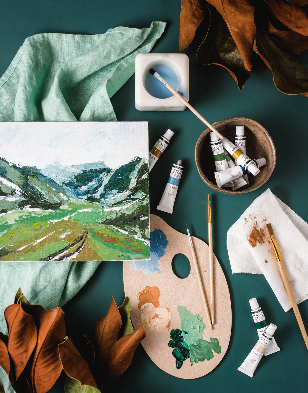 Mountain Valley (palette knife) Painting Kit