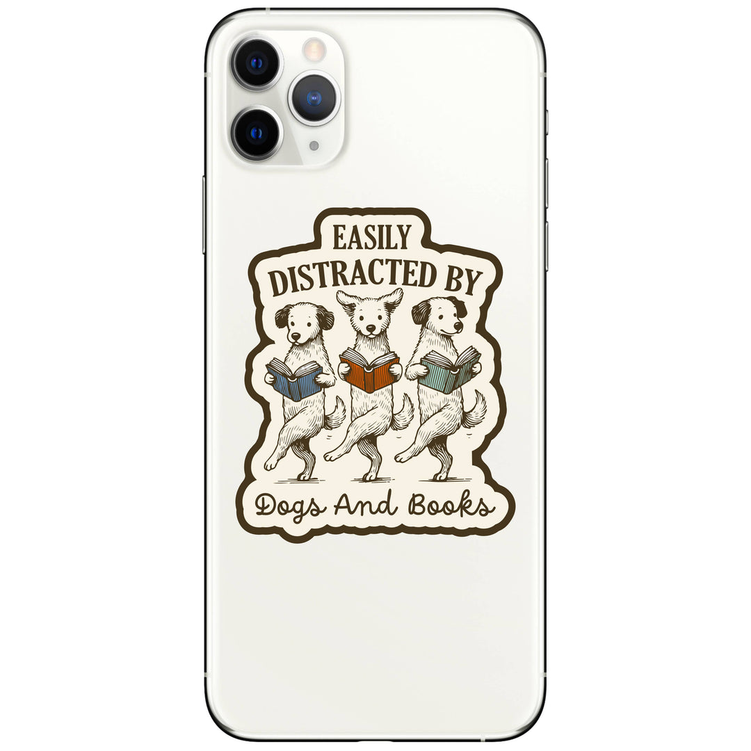 Funny Cute Dog Puppy Book Reading High Quality Vinyl Sticker