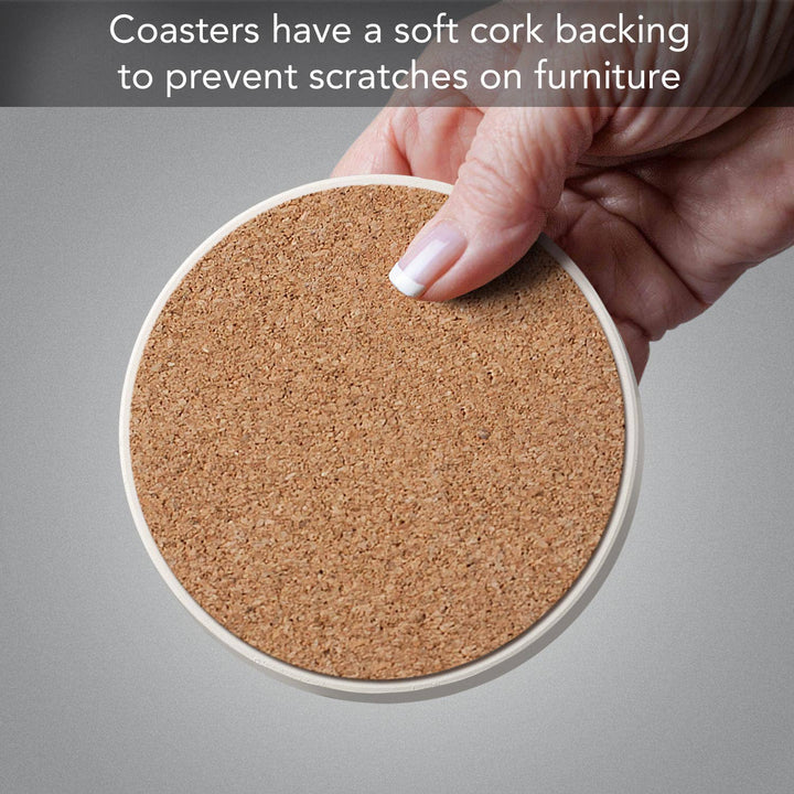 FLW "Hoffman Rug" 4 Pack Round Stone Coasters 4.25"