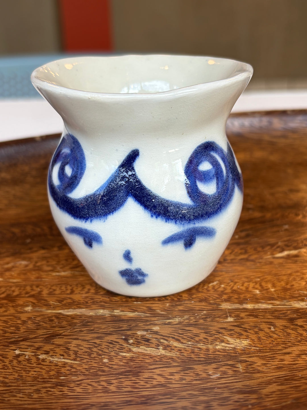 Painted Blue Face Bud Vases - Satchiko Ceramics