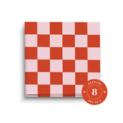 Cocktail Napkins - Pink & Red Checkered Design