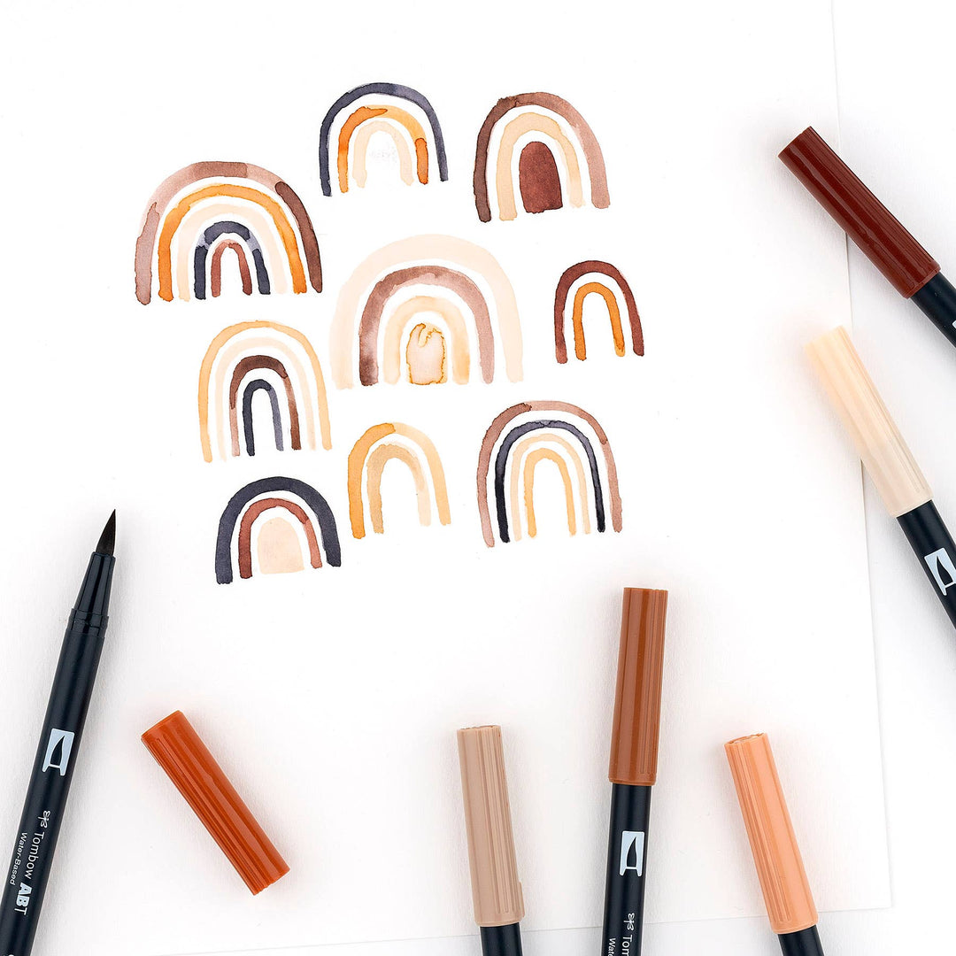 Dual Brush Pen Art Markers, Portrait, 6-Pack