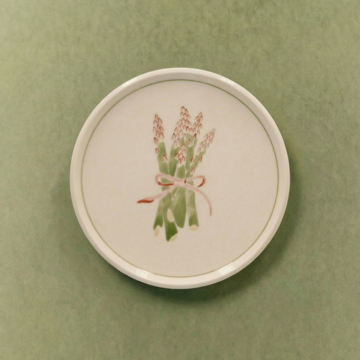 Asparagus Appetizer Plate with Lined Border