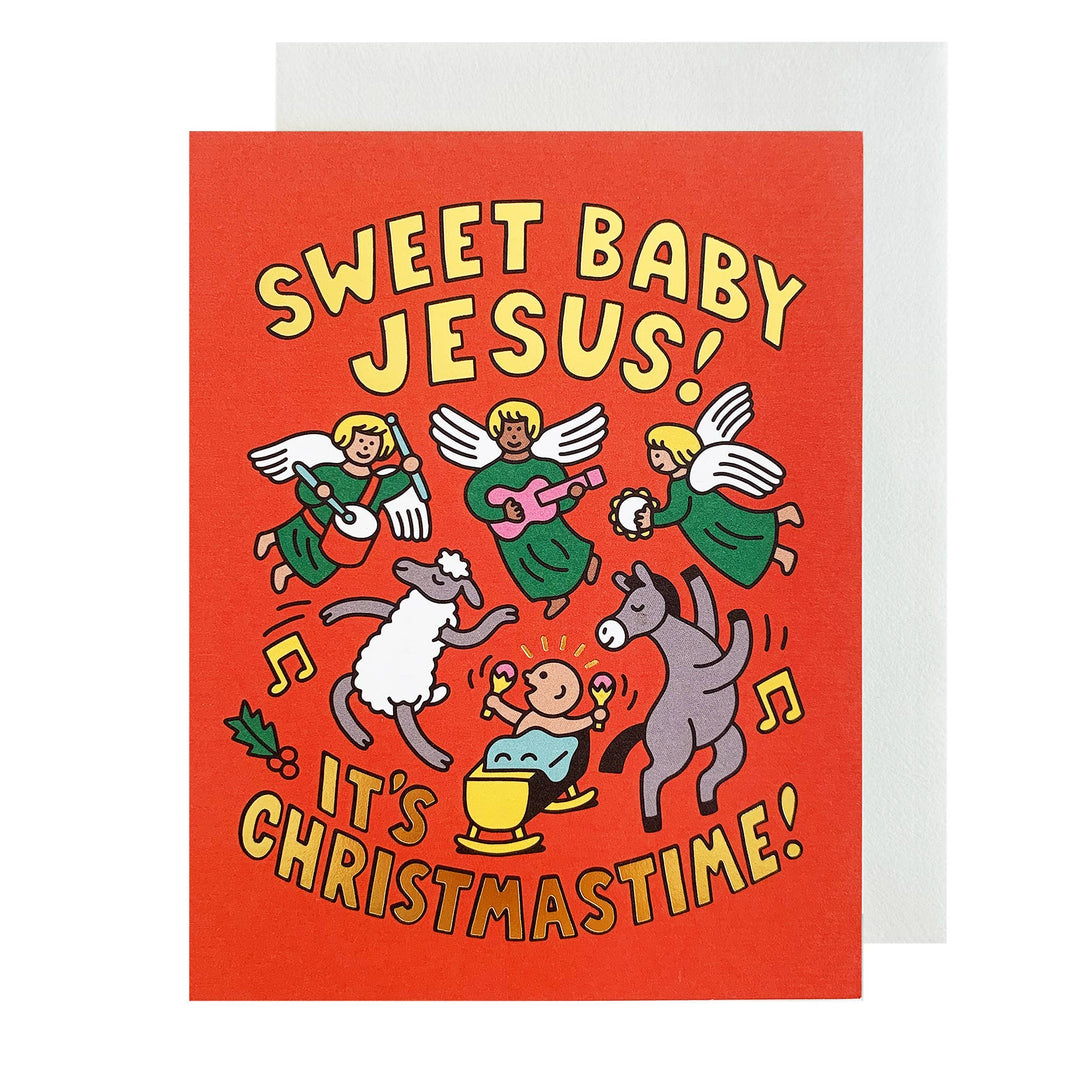 Sweet Baby Jesus Christmas Card: Single Card