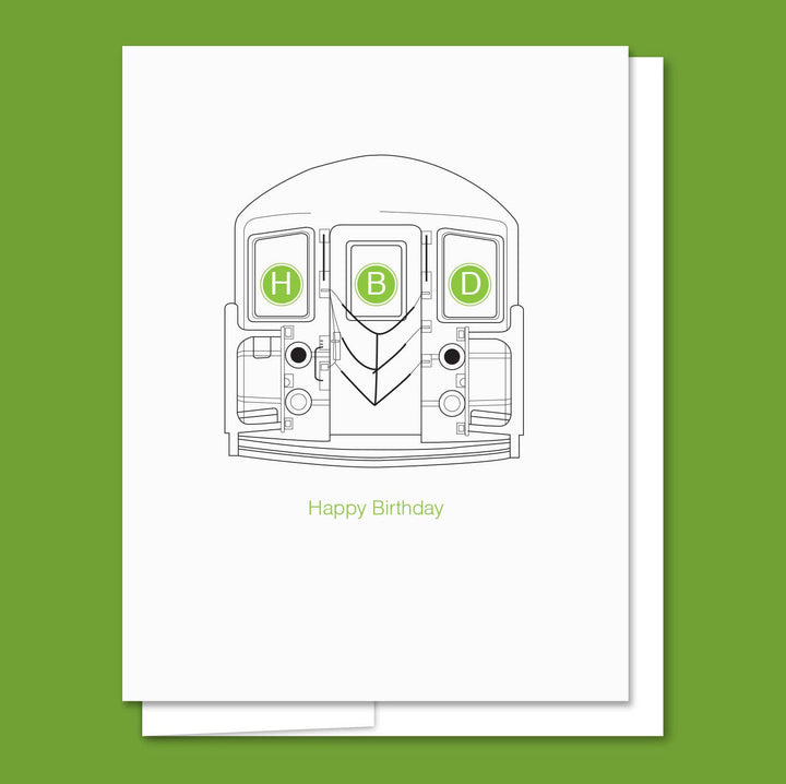 Subway Birthday - Letterpress Birthday Card