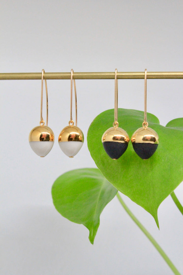 Gold Dipped Acorn Earrings