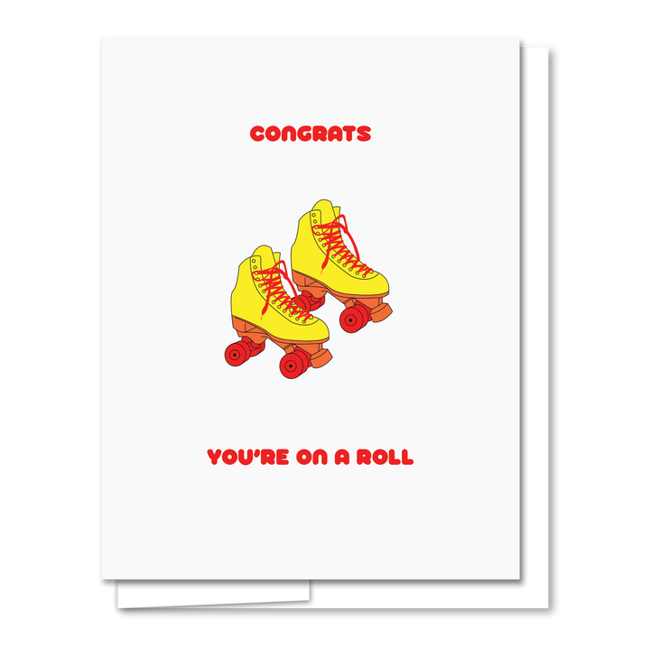 Roller Skate - Letterpress Congratulations Card