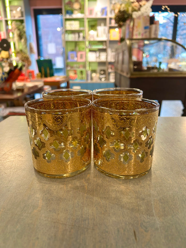 Vintage Gold Luster Glasses