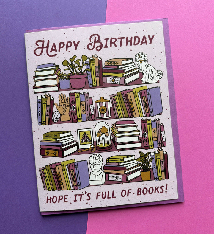 Bookshelf Birthday Card