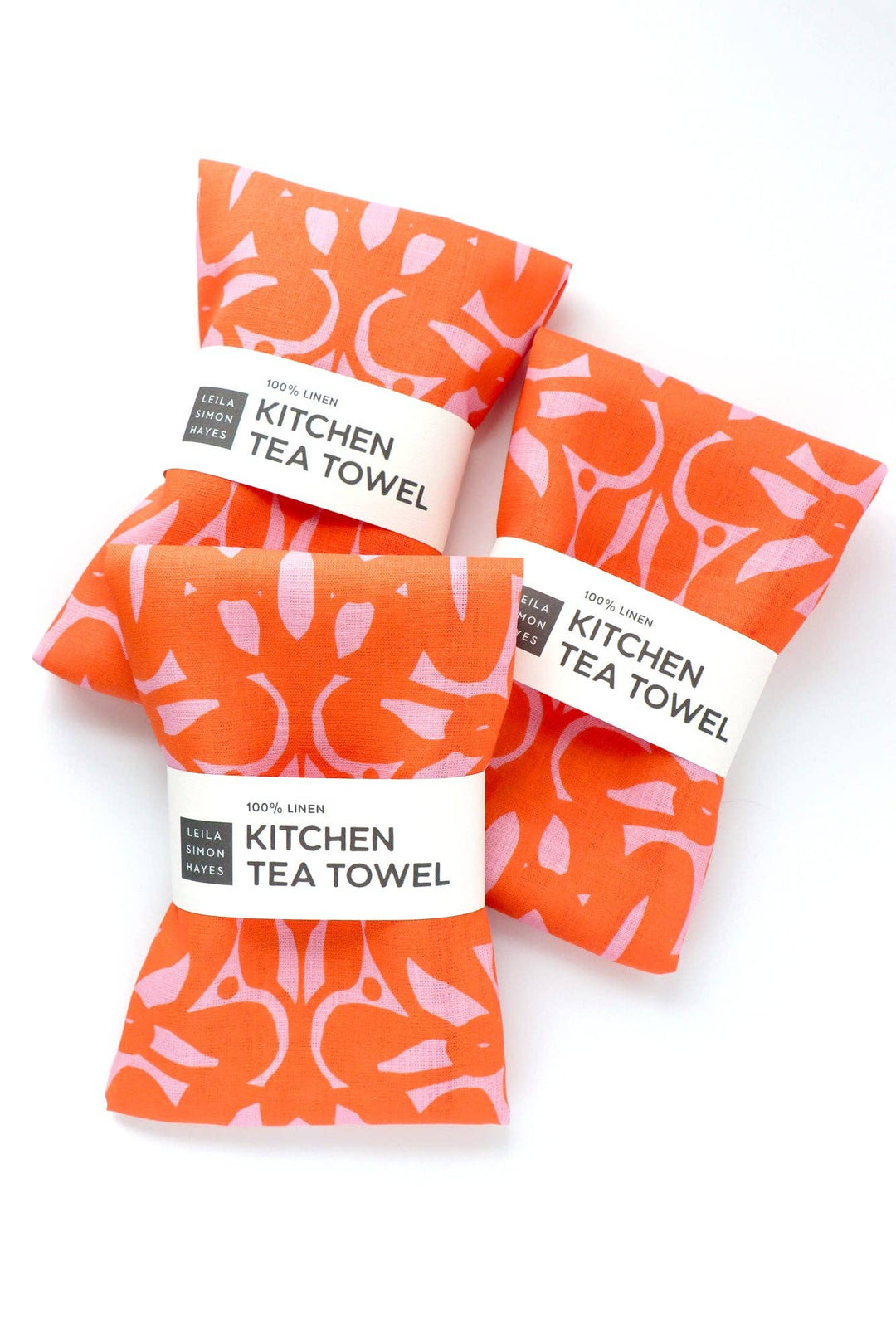Trellis Tea Towel, orange-red