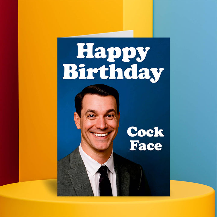Happy Birthday Cock Face Greeting Card