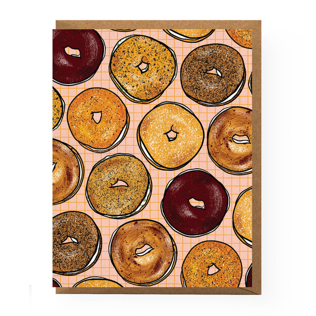 Bagel Patterned Greeting Card: Single Card