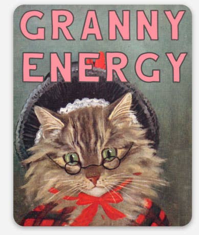 Granny Energy Funny Cat Sticker