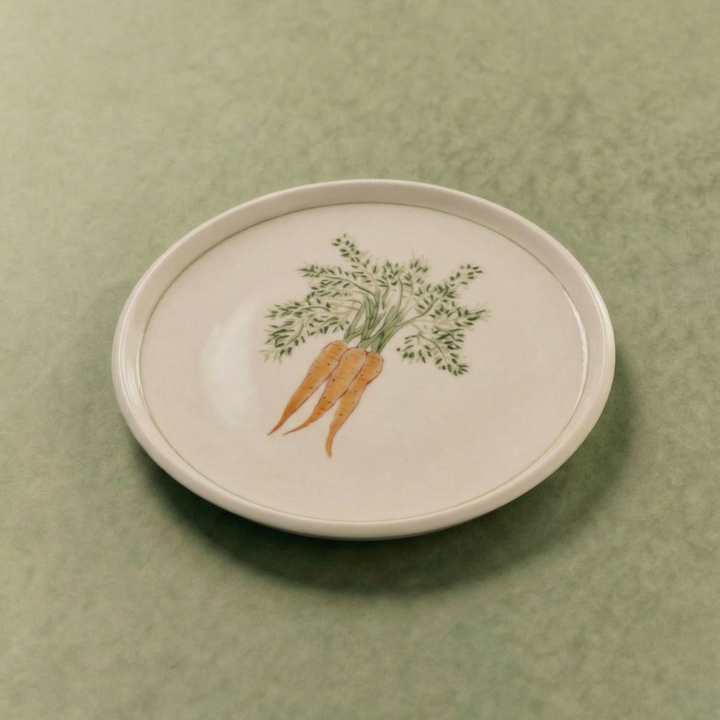 Carrot Appetizer Plate with Lined Border