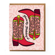 Howdy Holidays Cowboy Boot Card: Single card