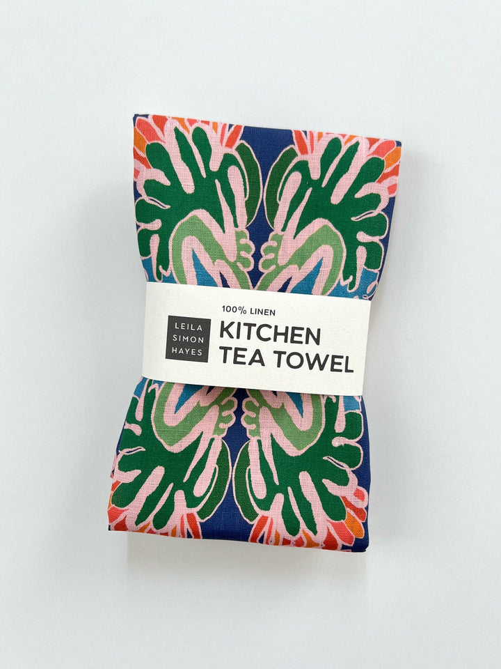 Flourish Tea Towel, blue