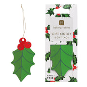 Holly Green Christmas Gift Tags 8 Pack