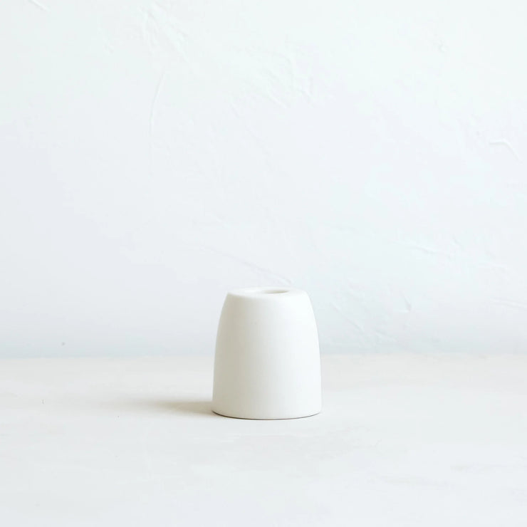 Petite Ceramic Taper Holder Cylinder, Matte White