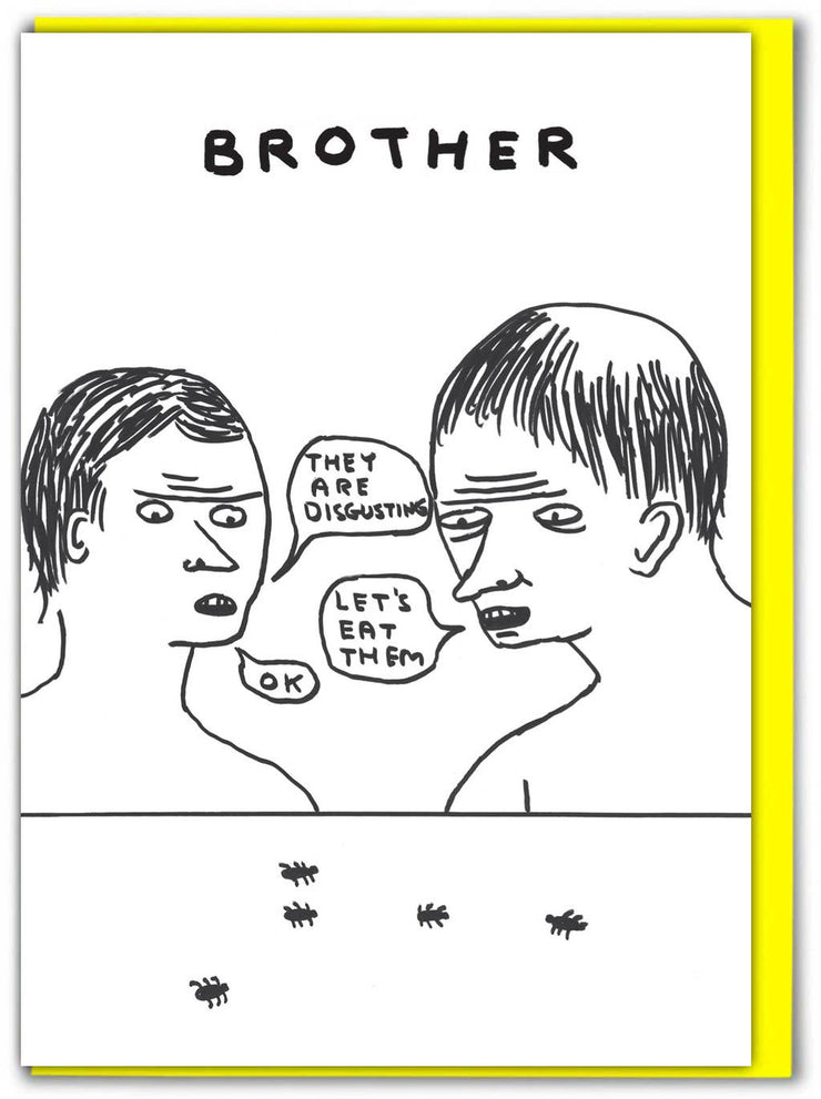 Funny David Shrigley - Brother Birthday Greetings Card